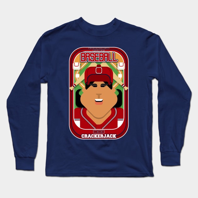 Baseball Red Blue White - Deuce Crackerjack - Indie version Long Sleeve T-Shirt by Boxedspapercrafts